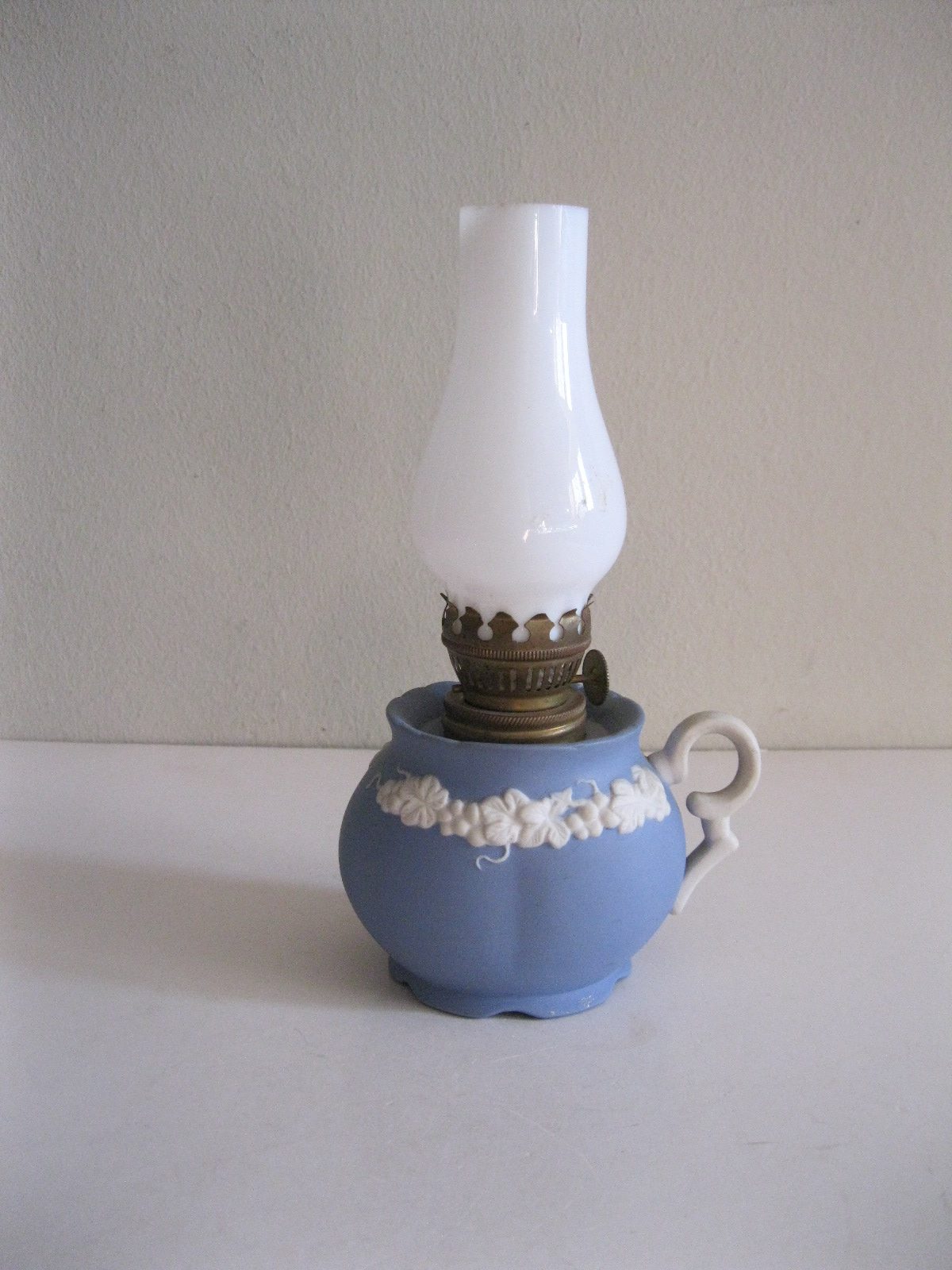 ŚLICZNA STARA CERAMICZNA LAMPA NAFTOWA - KAGANEK