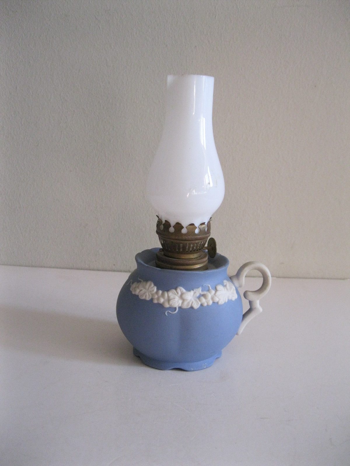 ŚLICZNA STARA CERAMICZNA LAMPA NAFTOWA - KAGANEK - obrazek 3