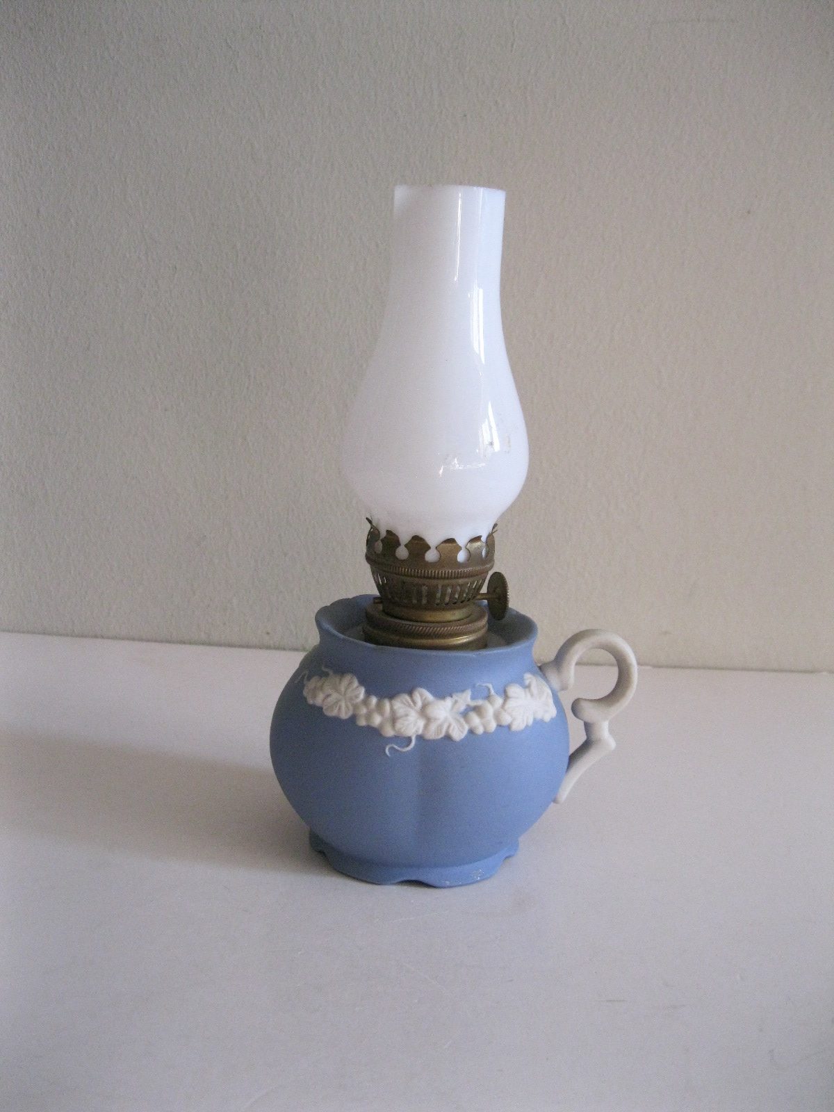 ŚLICZNA STARA CERAMICZNA LAMPA NAFTOWA - KAGANEK - obrazek 4