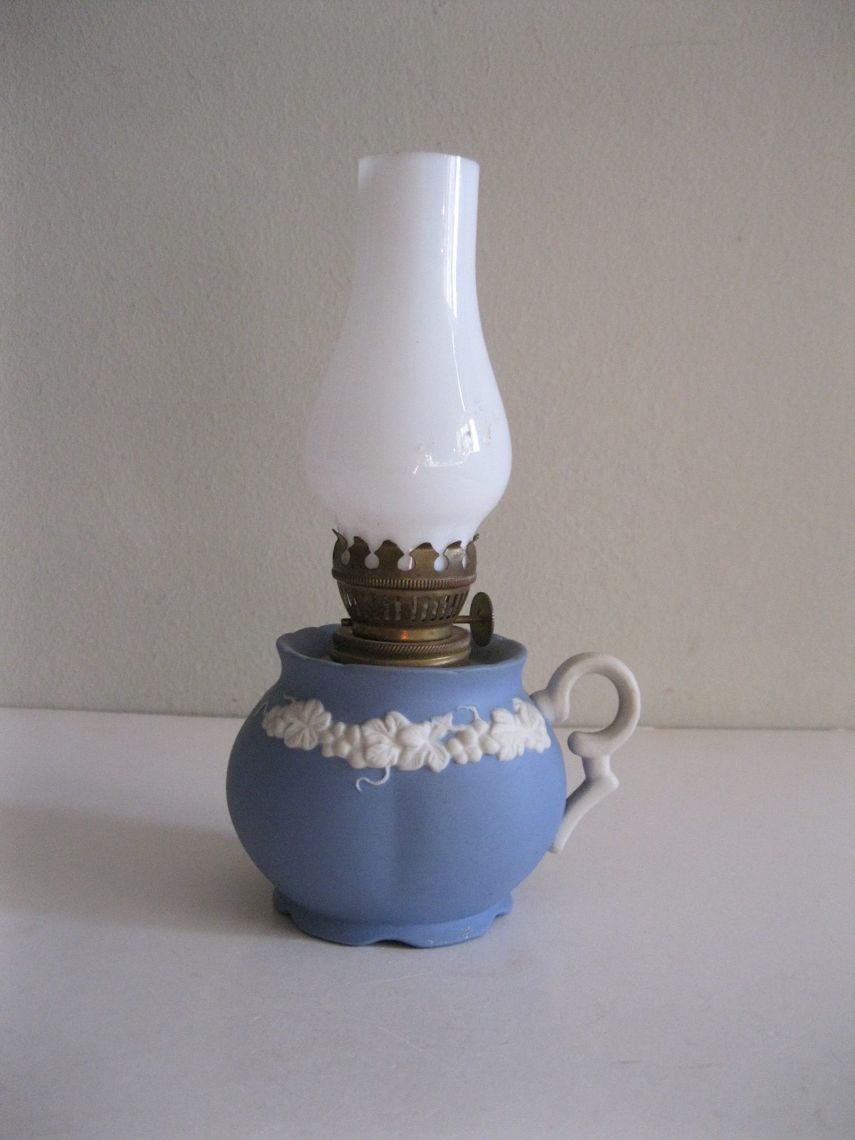ŚLICZNA STARA CERAMICZNA LAMPA NAFTOWA - KAGANEK - obrazek 5