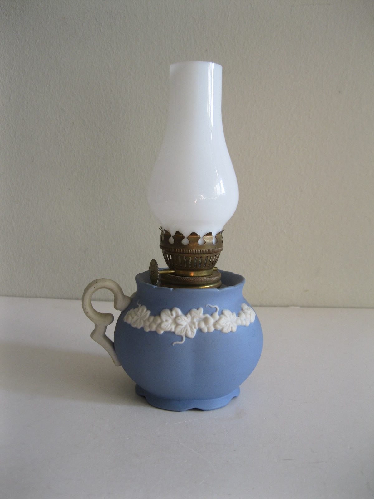 ŚLICZNA STARA CERAMICZNA LAMPA NAFTOWA - KAGANEK - obrazek 7