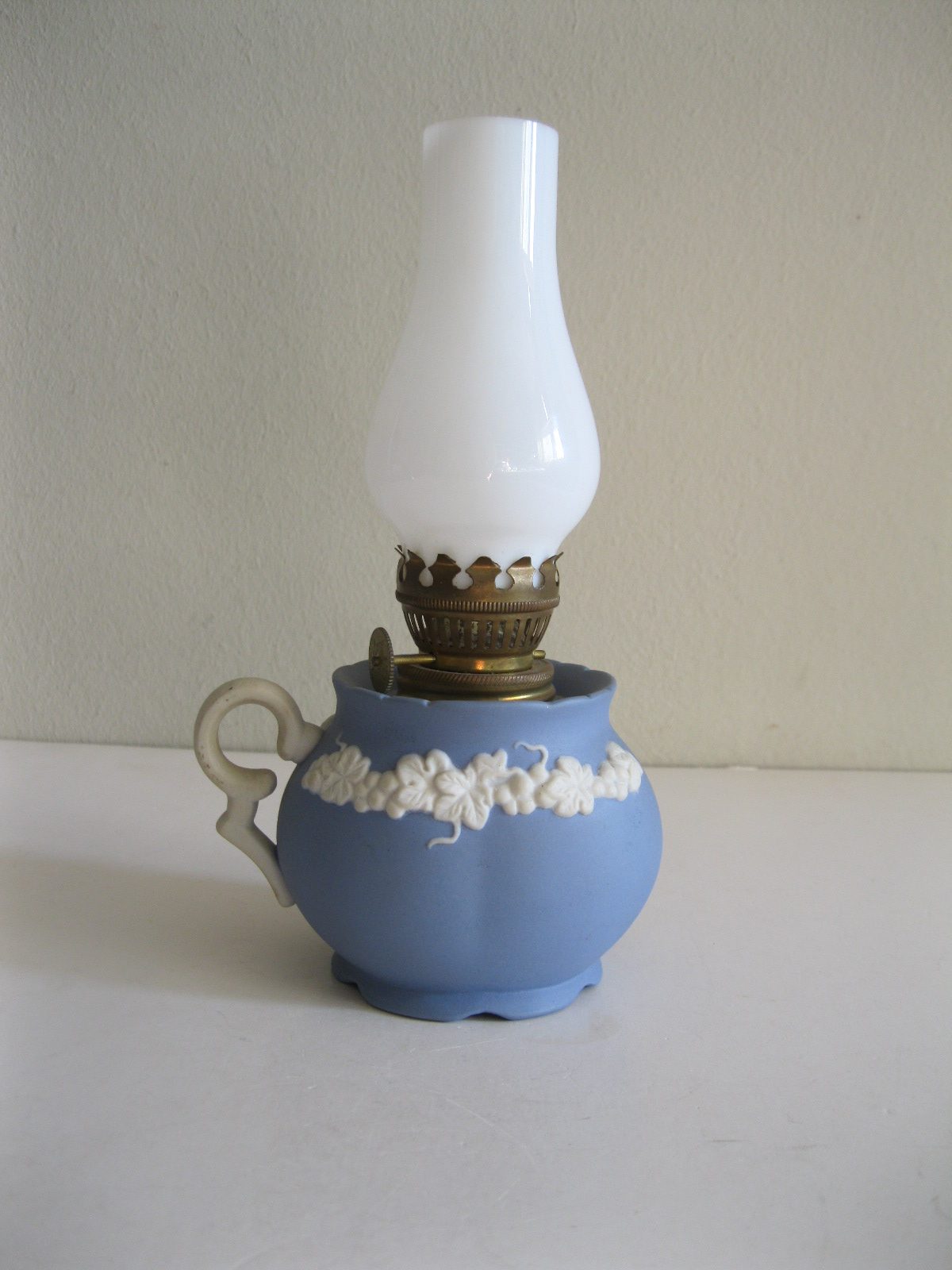 ŚLICZNA STARA CERAMICZNA LAMPA NAFTOWA - KAGANEK - obrazek 8
