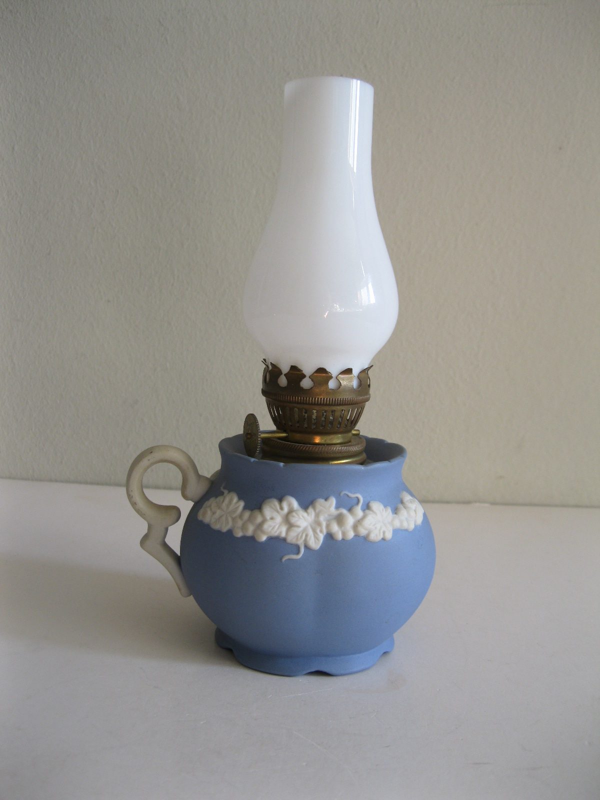 ŚLICZNA STARA CERAMICZNA LAMPA NAFTOWA - KAGANEK - obrazek 9
