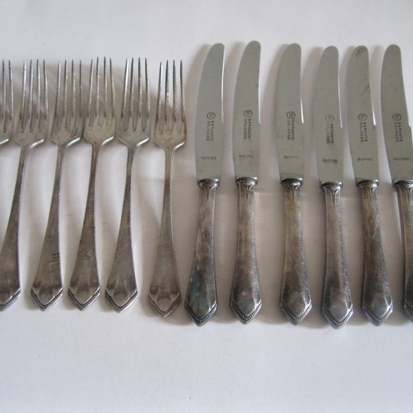 STARY KOMPLET SZTUĆCÓW SREBRZONY