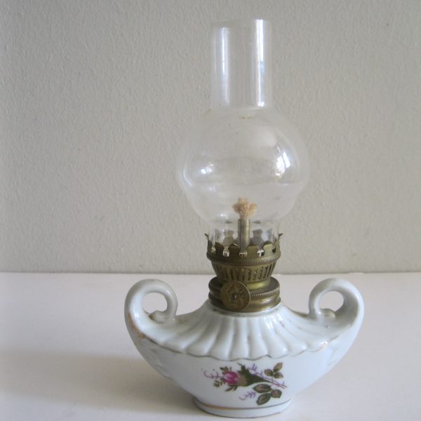 STARA PORCELANOWA LAMPA NAFTOWA