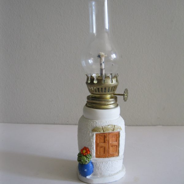ŚLICZNA STARA CERAMICZNA LAMPA NAFTOWA