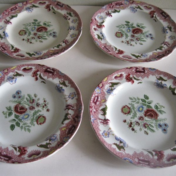 STARE TALERZE DESEROWE COPELAND KOMPLET 4 SZTUKI