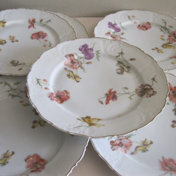 STARE FRANCUSKIE PRZEDWOJENNE TALERZE OBIADOWE KOMPLET 6 SZTUK