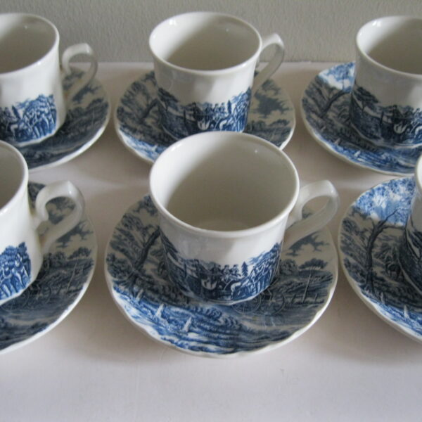 ŚLICZNE STARE ANGIELSKIE FILIŻANKI ROYAL WESSEX KOMPLET 6 SZTUK