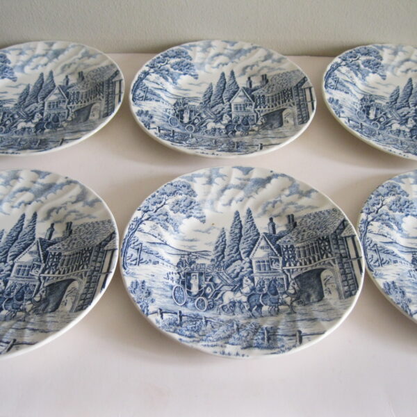 STARE ANGIELSKIE TALERZE DESEROWE ROYAL WESSEX KOMPLET 6 SZTUK