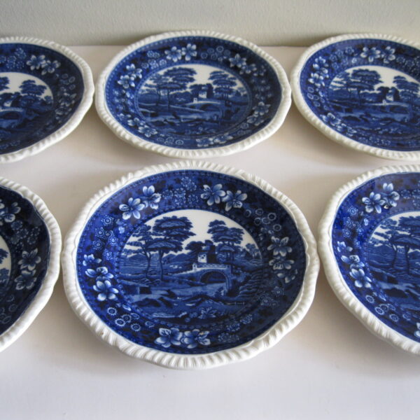 STARE ANGIELSKIE TALERZE DESEROWE COPELAND KOMPLET 6 SZTUK