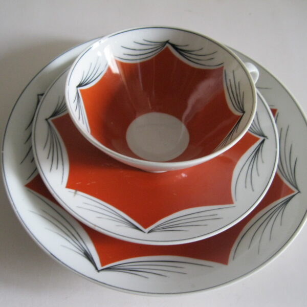 STARY KOLEKCJONERSKI ZESTAW ŚNIADANIOWY PIESAU