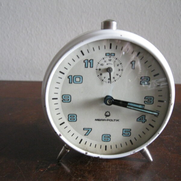 STARY MECHANICZNY POLSKI BUDZIK MERA POLTIK