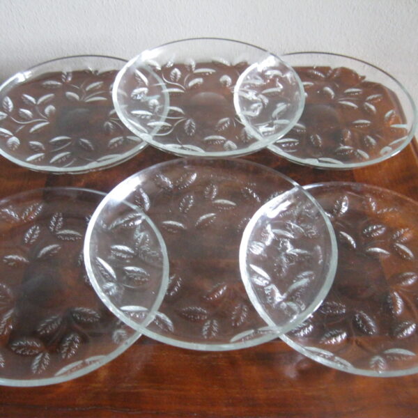 STARE  TALERZE/TALERZYKI DO CIASTA ASFAHAN - GLASS KOMPLET 6 SZTUK