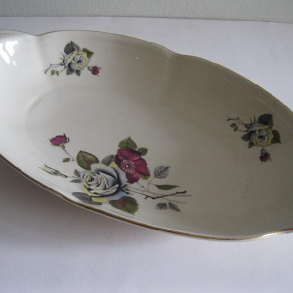 STARY PÓŁMISEK PATERA Z RÓŻĄ CHODZIEŻ LATA 60 TE