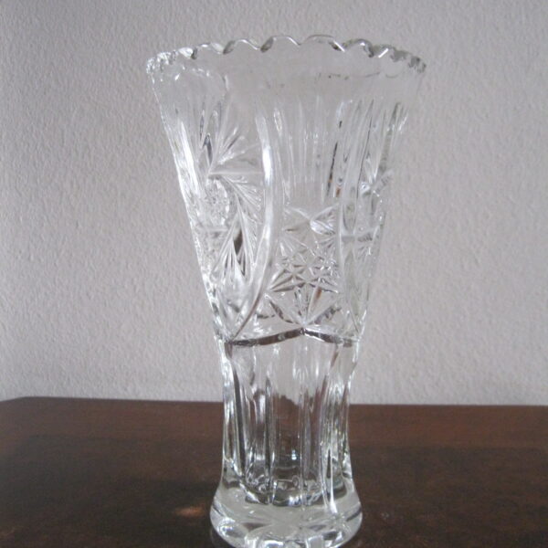 STARY SZKLANY  WAZON ROZETY HUTA ZĄBKOWICE