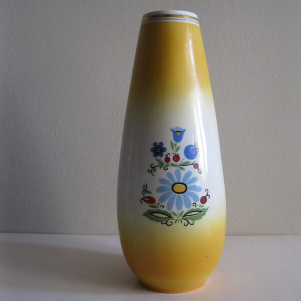 STARY DUŻY WAZON W KWIATY LUBIANA  LATA 70 - TE