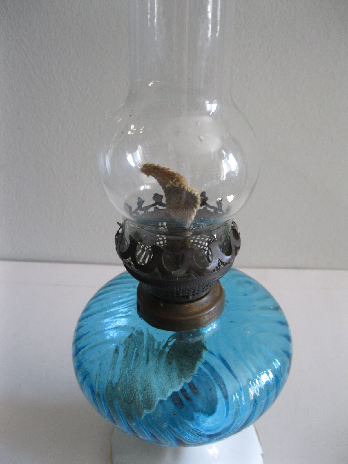 STARA FRANCUSKA PORCELANOWA LAMPA NAFTOWA LIMOGES - obrazek 5
